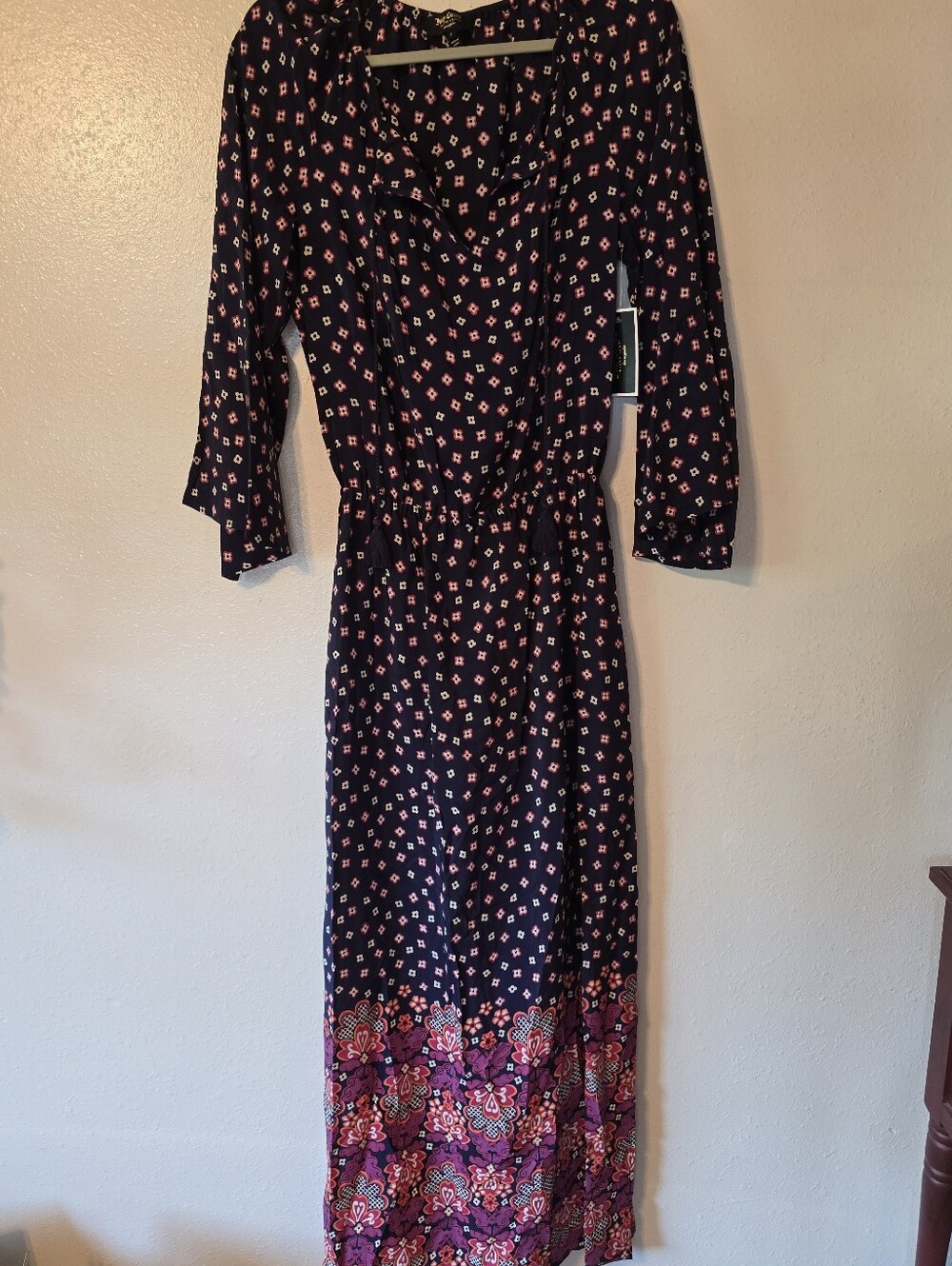 Juicy Couture Black Label Silk Maxi Dress Plum Fable Floral NWT S